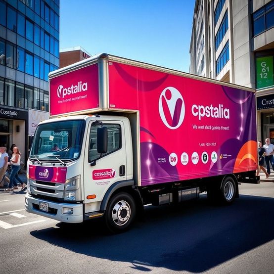 Fleet branding on a delivery truck