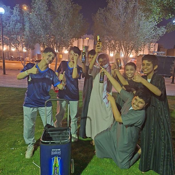 Community brand activation at night